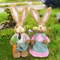 Straw Easter Bunny Figurine Set 14in Spring Rabbit Decor For Home Garden 4