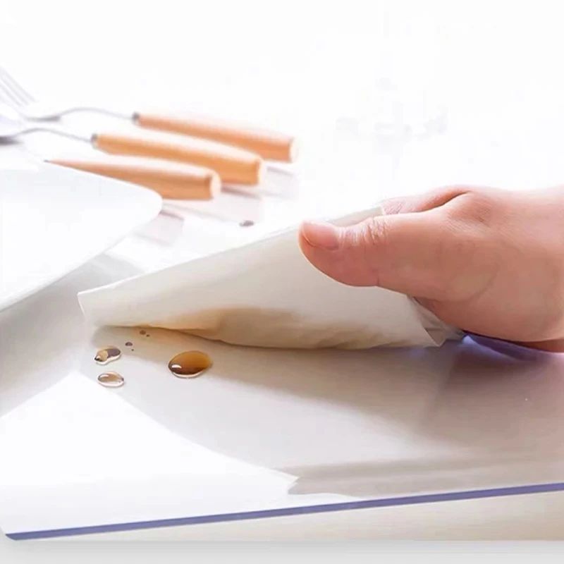 Clear PVC Table Protector Waterproof HeatResistant Soft Glass Table Cover Pad 2