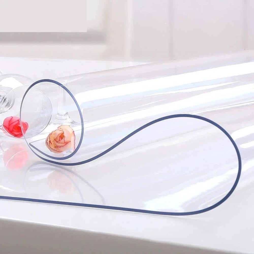Clear PVC Table Protector Waterproof HeatResistant Soft Glass Table Cover Pad 5