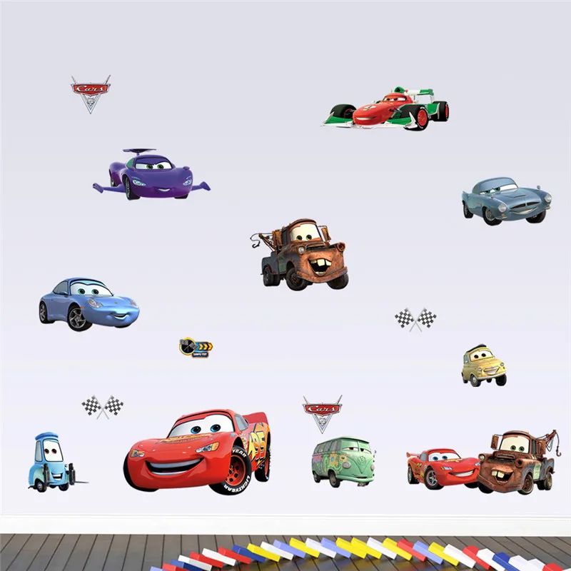 3D Lightning McQueen Wall Stickers Cartoon Cars Kids Room Decor Decals 4