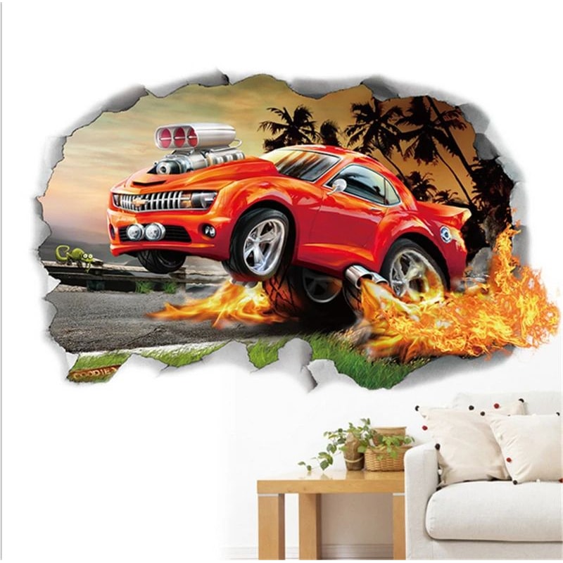 3D Lightning McQueen Wall Stickers Cartoon Cars Kids Room Decor Decals 22