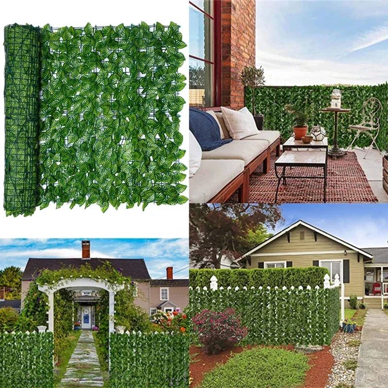 Artificial Ivy Privacy Fence Panel Green Leaf Hedge For Garden Balcony Decor 2