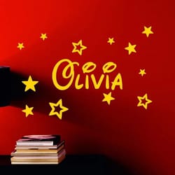 personalized kids name wall sticker with stars – custom vinyl nursery room decor