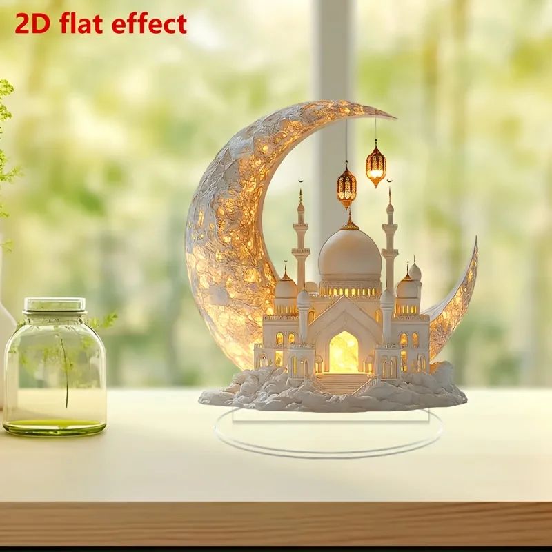 Eid Acrylic Mosque Table Decor Ramadan Islamic Window Home Display Ornament 1