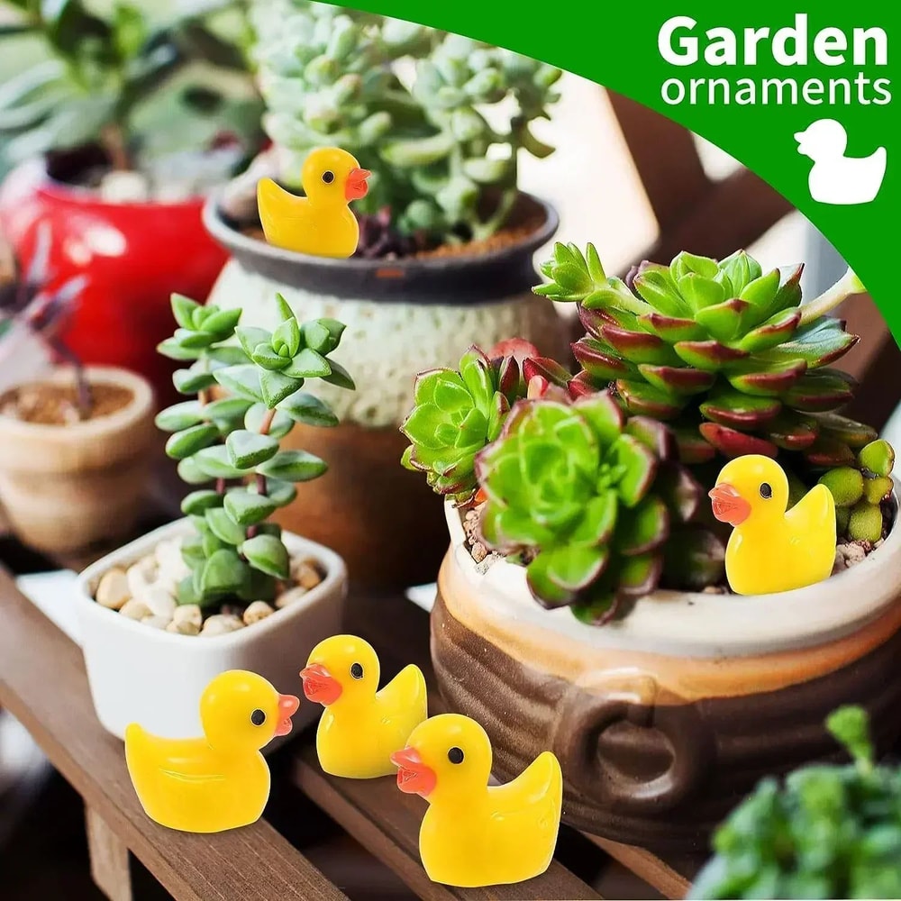 Mini Resin Duck Figurines Set Tiny Yellow Ducks For DIY Crafts Fairy Garden Decor 1