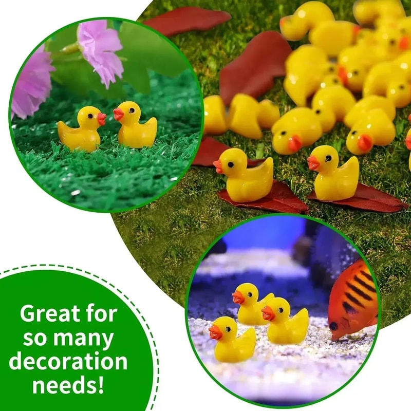Mini Resin Duck Figurines Set Tiny Yellow Ducks For DIY Crafts Fairy Garden Decor 3