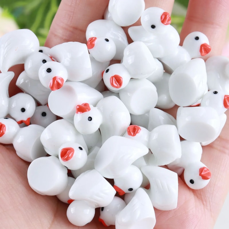Mini Resin Duck Figurines Set Tiny Yellow Ducks For DIY Crafts Fairy Garden Decor 7