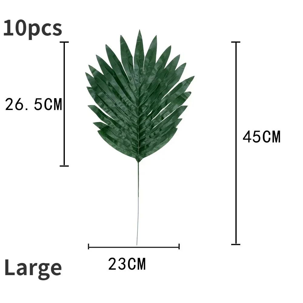 Hawaii Artificial Palm Leaf Mat Set 10pcs Tropical Jungle Table Decor Cup Mats 4