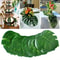Hawaii Artificial Palm Leaf Mat Set 10pcs Tropical Jungle Table Decor Cup Mats 0