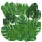 Hawaii Artificial Palm Leaf Mat Set 10pcs Tropical Jungle Table Decor Cup Mats 2