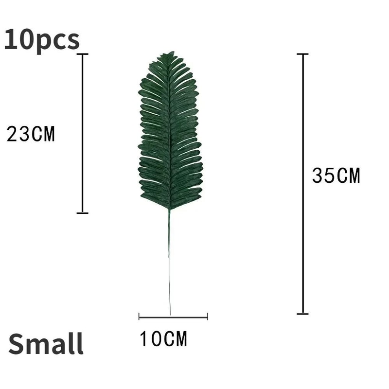 Hawaii Artificial Palm Leaf Mat Set 10pcs Tropical Jungle Table Decor Cup Mats 9