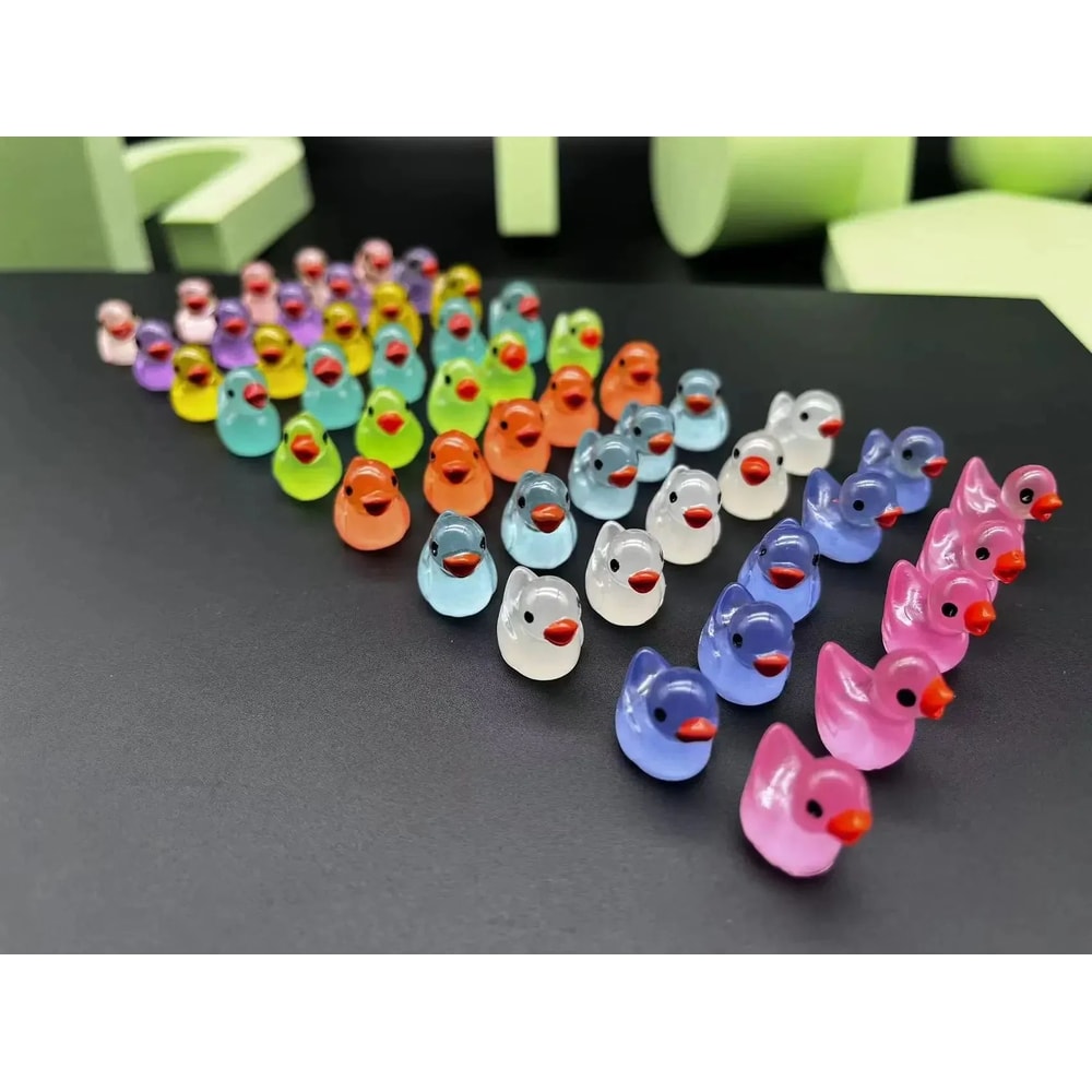 50pcs GlowintheDark Mini Resin Ducks Fairy Garden DIY Miniature Decor 6