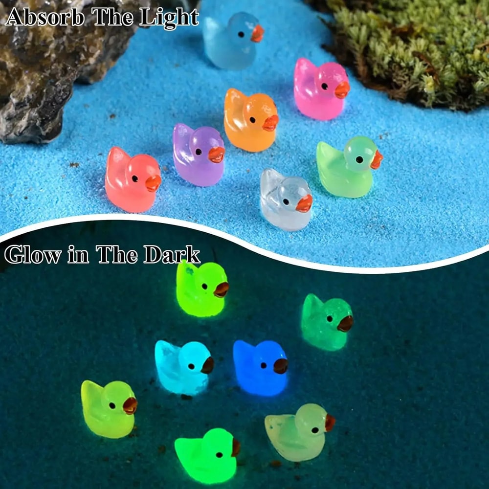 GlowintheDark Mini Resin Duck Set Fairy Garden DIY Miniature Decor 3