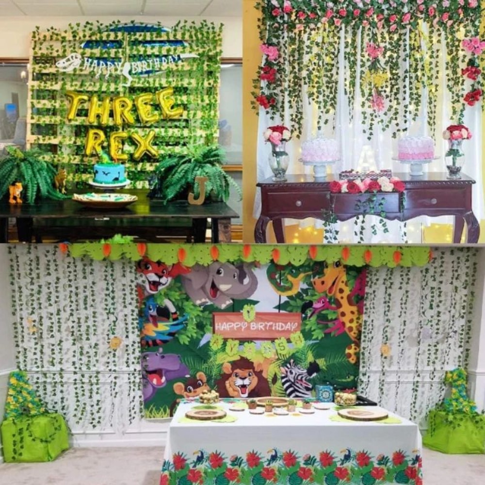 Lush Evergreen Ivy Garland Hanging Vines Realistic Silk Leaf Wall Garden Decor 5