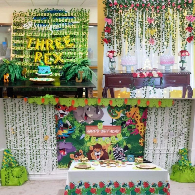 Lush Evergreen Ivy Garland Hanging Vines Realistic Silk Leaf Wall Garden Decor 5