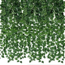lush evergreen ivy garland hanging vines – realistic silk leaf wall & garden decor