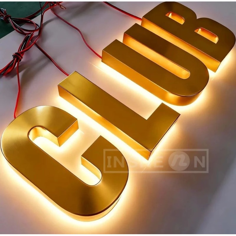 Custom 3D Metal LED Backlit Sign Waterproof Illuminated Business Logo Storefront Signage 2