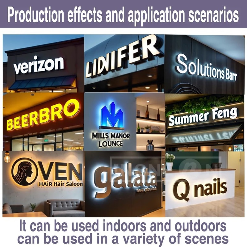 Custom 3D Metal LED Backlit Sign Waterproof Illuminated Business Logo Storefront Signage 5
