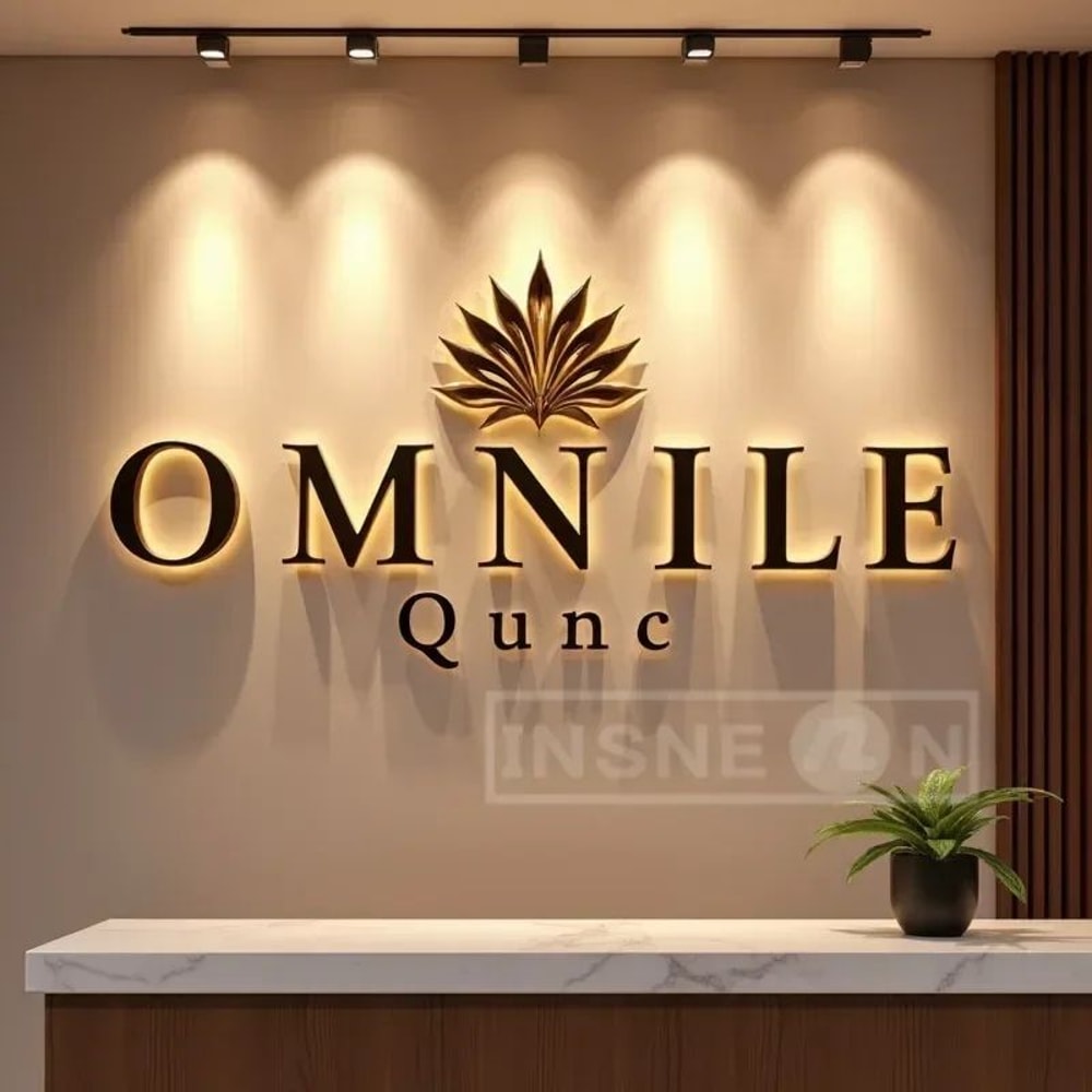 Custom 3D Metal LED Backlit Sign Waterproof Illuminated Business Logo Storefront Signage 0