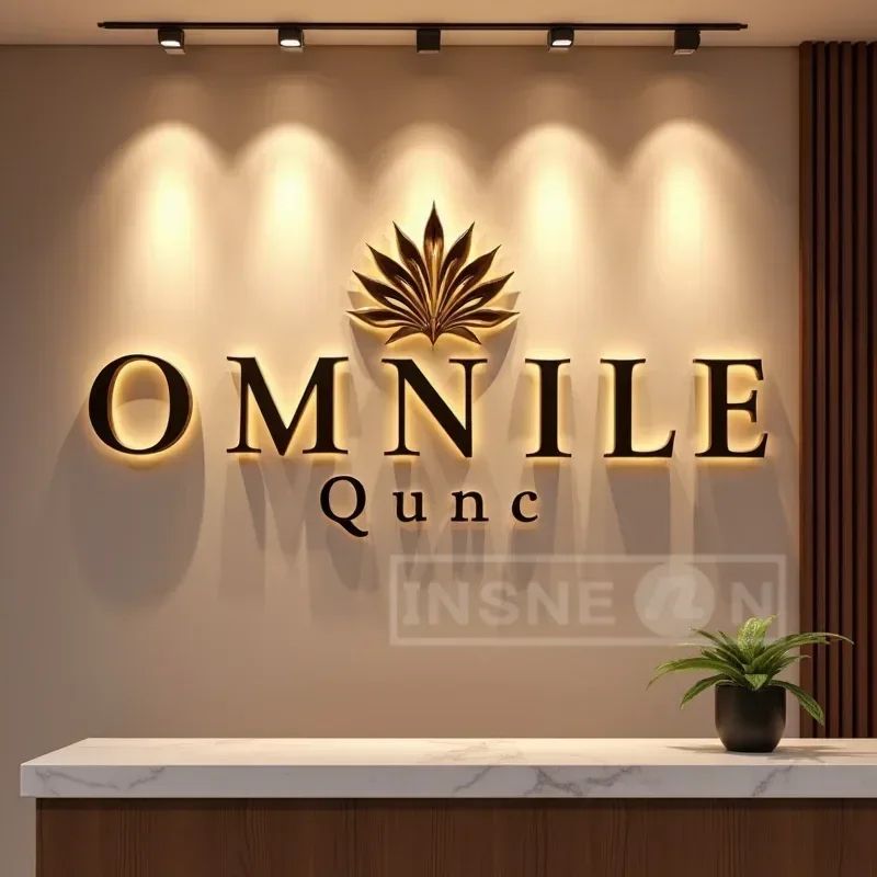 Custom 3D Metal LED Backlit Sign Waterproof Illuminated Business Logo Storefront Signage 0