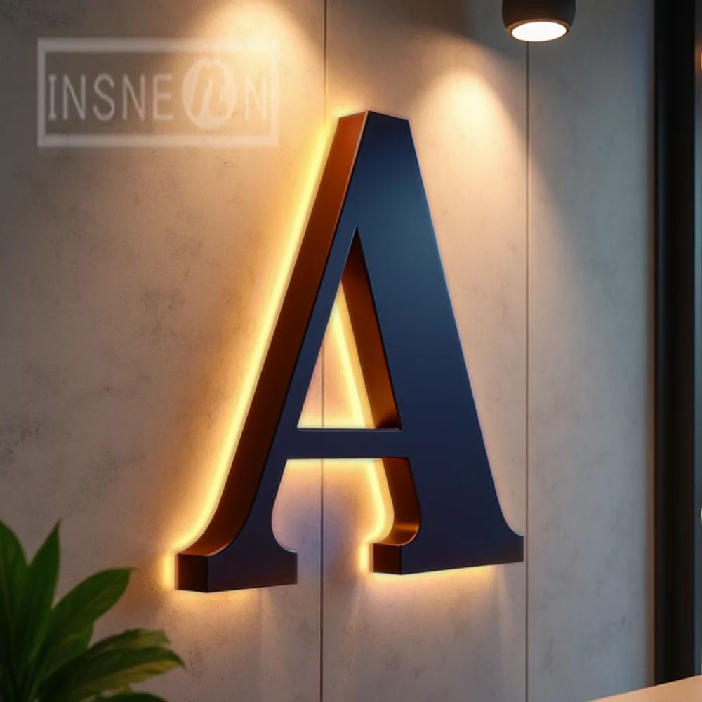 Custom 3D Metal LED Backlit Sign Waterproof Illuminated Business Logo Storefront Signage 8