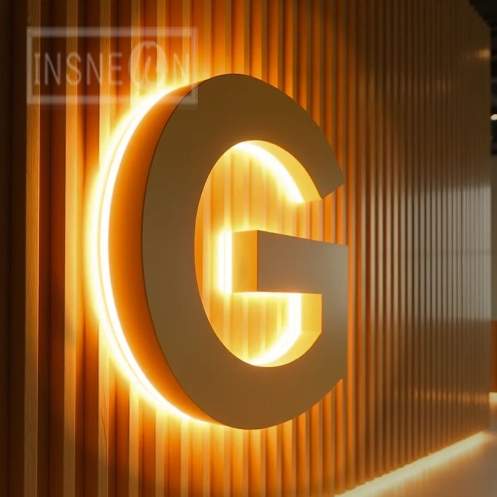 Custom 3D Metal LED Backlit Sign Waterproof Illuminated Business Logo Storefront Signage 7