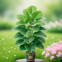 large artificial pothos plant in pot – realistic 24-leaf faux greenery for indoor & outdoor decor