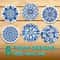 Celadon Floral Wooden Coasters Set 6pcs HeatResistant Coffee Cup Mats For Home Office 0