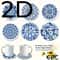 Celadon Floral Wooden Coasters Set 6pcs HeatResistant Coffee Cup Mats For Home Office 5