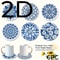 Celadon Floral Wooden Coasters Set 6pcs HeatResistant Coffee Cup Mats For Home Office 5