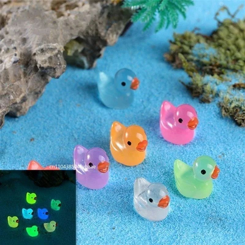 GlowintheDark Mini Resin Duck Figurines Cute Luminous Fairy Garden Aquarium Decor 4
