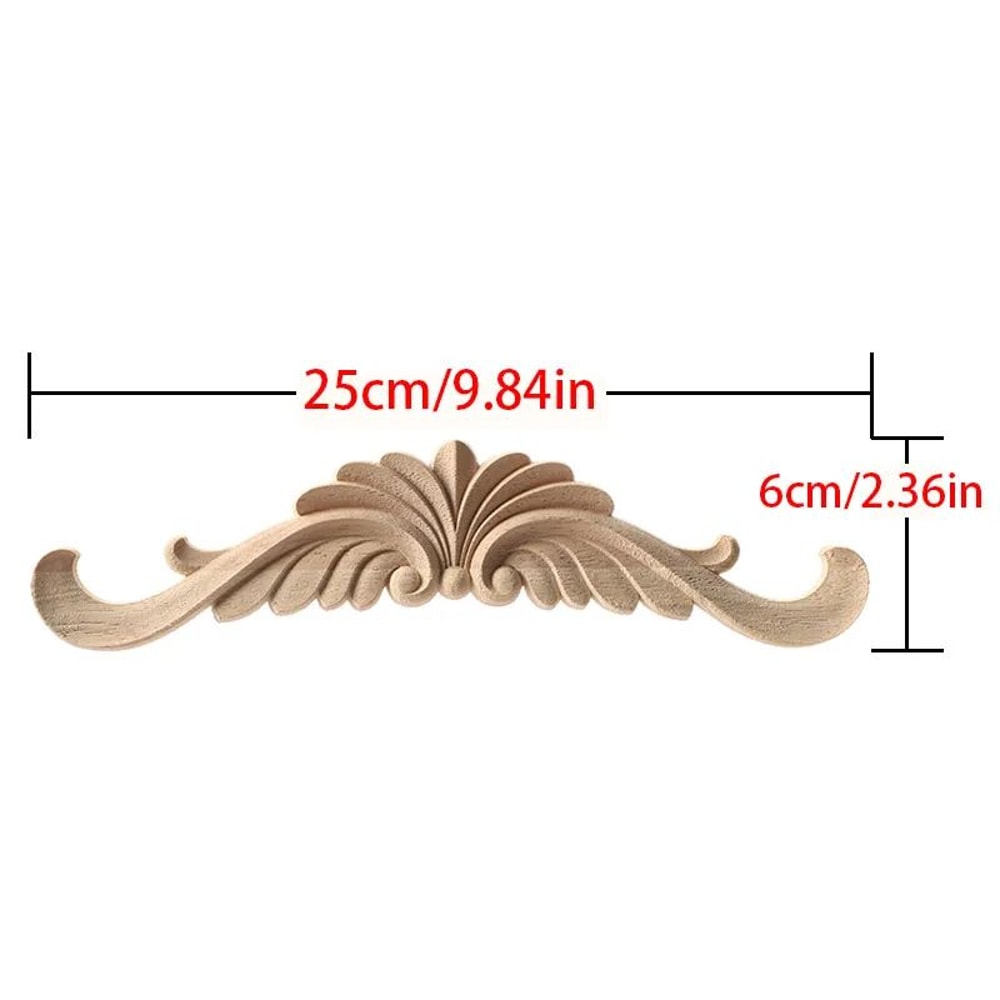 Unpainted Wood Carving Corner Applique Retro Furniture Trim Frame Decor 7