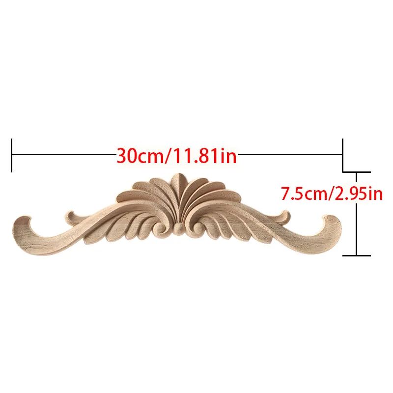 Unpainted Wood Carving Corner Applique Retro Furniture Trim Frame Decor 8