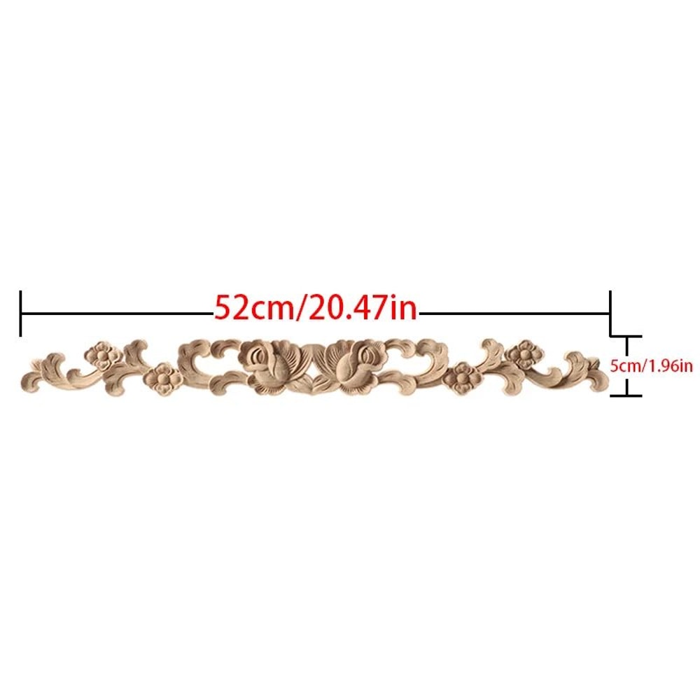 Unpainted Wood Carving Corner Applique Retro Furniture Trim Frame Decor 9