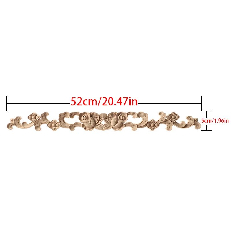 Unpainted Wood Carving Corner Applique Retro Furniture Trim Frame Decor 9