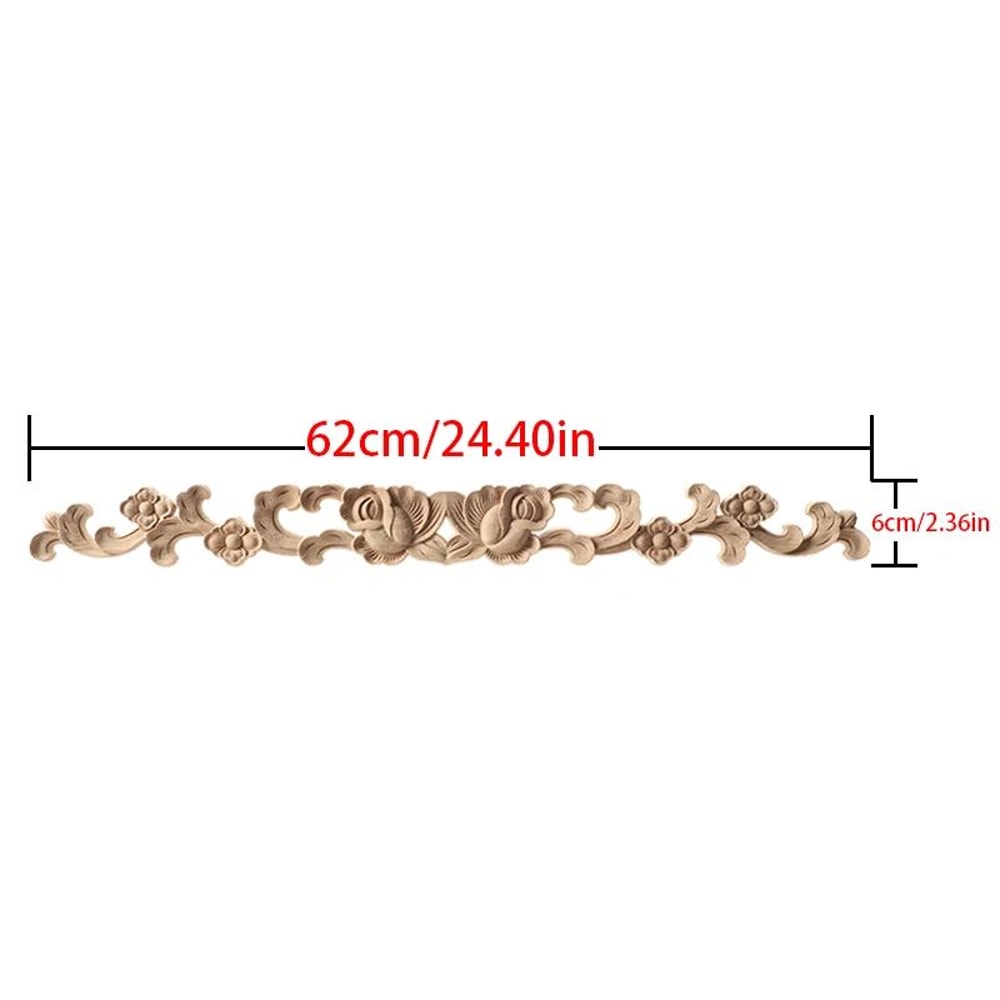 Unpainted Wood Carving Corner Applique Retro Furniture Trim Frame Decor 10