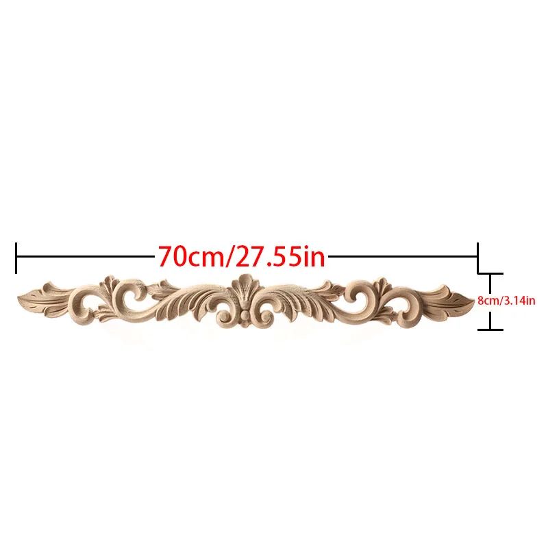 Unpainted Wood Carving Corner Applique Retro Furniture Trim Frame Decor 13