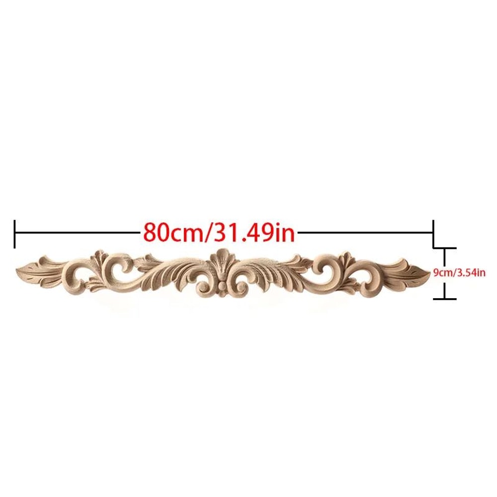 Unpainted Wood Carving Corner Applique Retro Furniture Trim Frame Decor 14