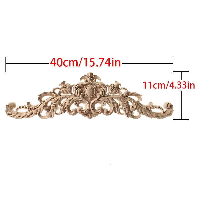 Unpainted Wood Carving Corner Applique Retro Furniture Trim Frame Decor 17