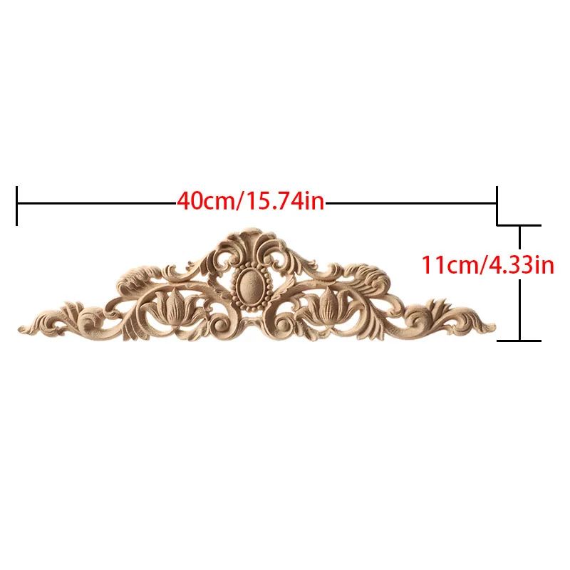 Unpainted Wood Carving Corner Applique Retro Furniture Trim Frame Decor 22