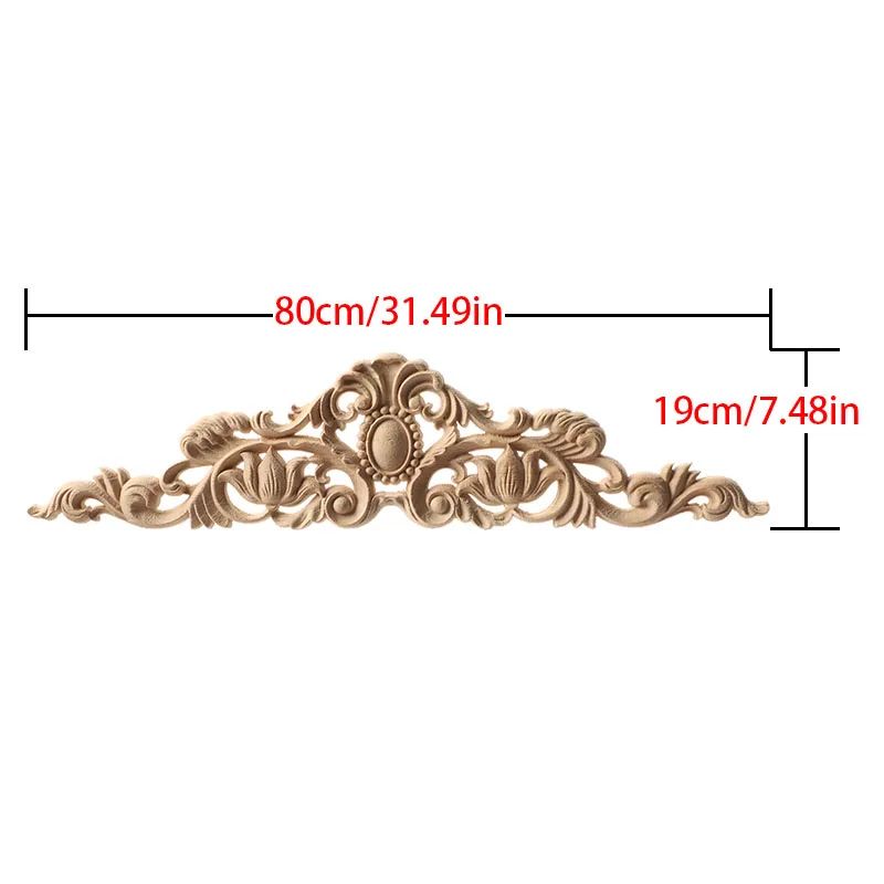 Unpainted Wood Carving Corner Applique Retro Furniture Trim Frame Decor 25