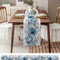 Coastal Summer Linen Table Runner Ocean Conch Coral Print Dining Table Decor 4