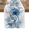 Coastal Summer Linen Table Runner Ocean Conch Coral Print Dining Table Decor 6