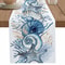 Coastal Summer Linen Table Runner Ocean Conch Coral Print Dining Table Decor 6
