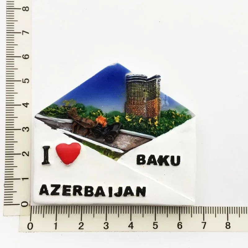 Azerbaijan Baku 3D Fridge Magnet Scenic Resin Travel Souvenir Decorative Refrigerator Magnet 4