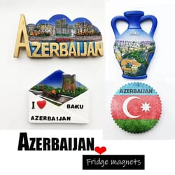 azerbaijan baku 3d fridge magnet – scenic resin travel souvenir decorative refrigerator magnet