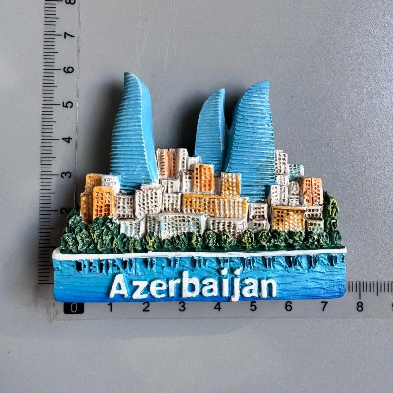 Azerbaijan Baku 3D Fridge Magnet Scenic Resin Travel Souvenir Decorative Refrigerator Magnet 5