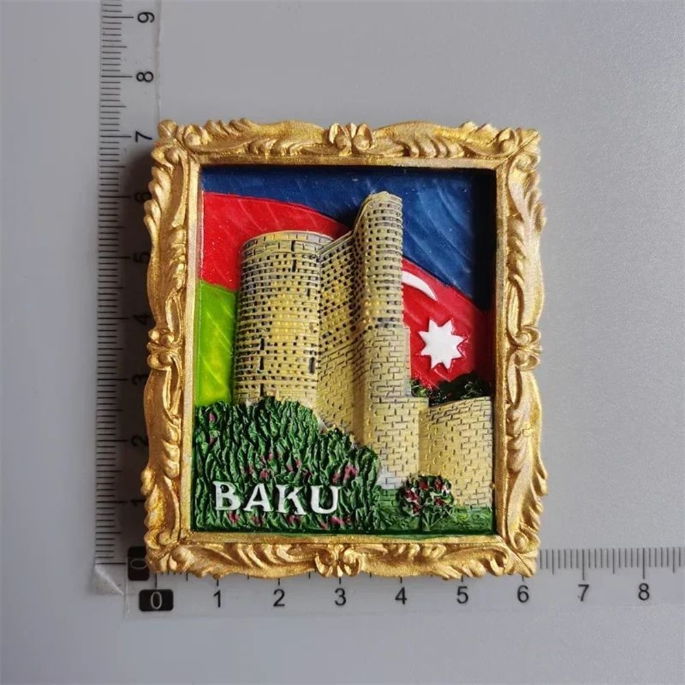 Azerbaijan Baku 3D Fridge Magnet Scenic Resin Travel Souvenir Decorative Refrigerator Magnet 6