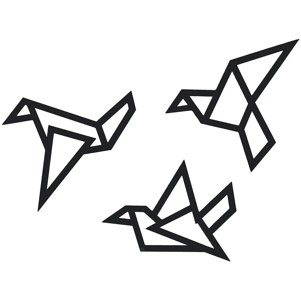 Modern Metal Bird Wall Art Set 3PCS Iron Silhouette Hanging Decor For Home Office 5