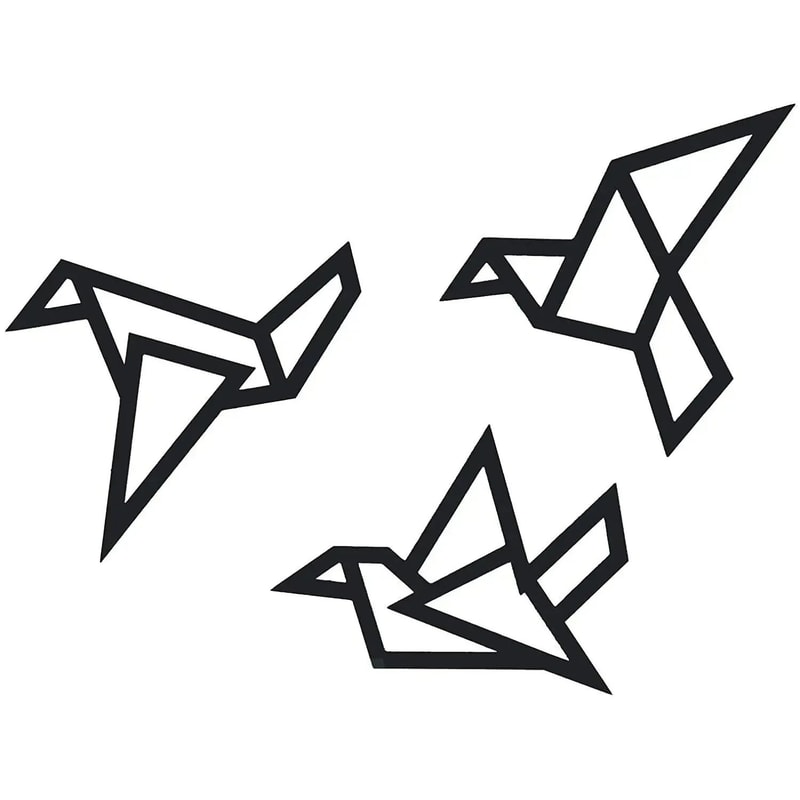 Modern Metal Bird Wall Art Set 3PCS Iron Silhouette Hanging Decor For Home Office 6